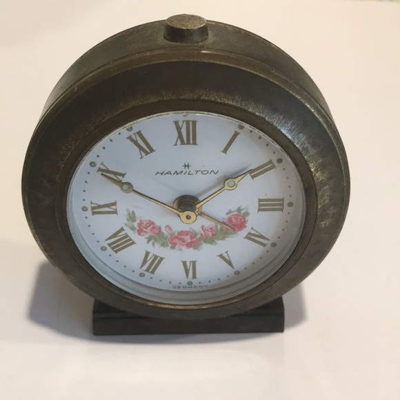 Hamilton Antique Travel/Desk Clock from Germany Works Roman Numerals Rosewind - Picture 6 of 6